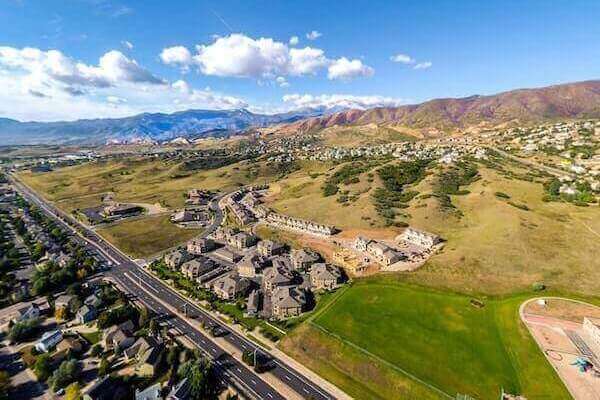 Aerial view of Colorado Springs.